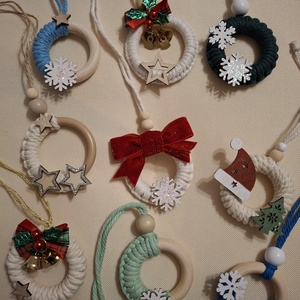 Makramé karácsonyi dekoráció - karácsony - karácsonyi lakásdekoráció - karácsonyfadíszek - Meska.hu