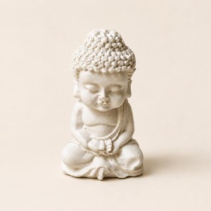 Buddha szobor kerámiaporból � natúr - Meska.hu