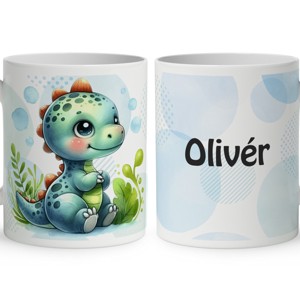 Névvel kérhető - Édes kis dinó mintás bögre, Otthon & Életmód, Konyhafelszerelés, tálalás, Tálalás, Bögre & Csésze, , MESKA