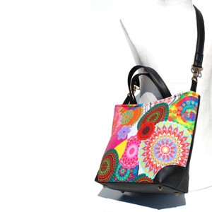 SuziartBag Fekete-színes mintás koala táska - táska & tok - kézitáska & válltáska - válltáska - Meska.hu