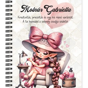 Személyre szabható - Szépséges Körmös manólány mintás A6-os füzet, Otthon & Életmód, Papír, írószer, Jegyzetfüzet & Napló, , MESKA