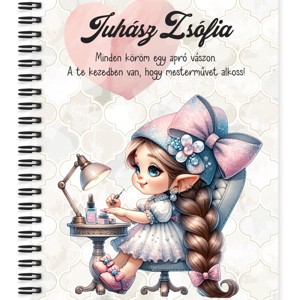 Személyre szabható - Tündéri Körmös manólány mintás A5-ös füzet, Otthon & Életmód, Papír, írószer, Jegyzetfüzet & Napló, , MESKA