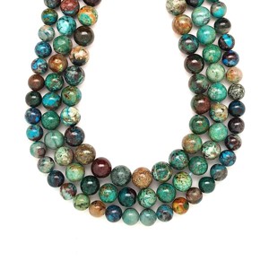 Krizokolla golyó A 8-9mm  ékszerkészítő alapanyag (füzér), Kellékek & szerszámok, Ásvány alapanyag, Ásványfüzér, , MESKA