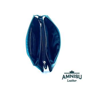 Türkizkék lakk krokkómintás - fekete lakk egyenes swarovski köves női pénztárca G6020 - táska & tok - pénztárca & más tok - pénztárca - női pénztárca - Meska.hu