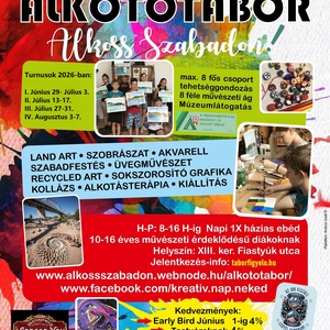 ALKOSS SZABADON! KORTÁRS MŰVÉSZETI TEHETSÉGGONDOZÓ ALKOTÓTÁBOROK 8-16 ÉV - FELNŐTT - diy (csináld magad) - workshop & tanfolyam - Meska.hu