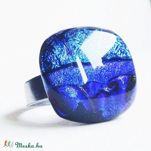 Aqua blue -  üveggyűrű - Meska.hu