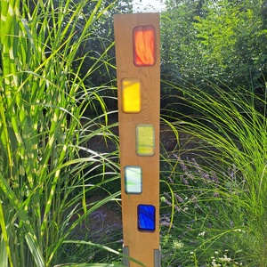 Fából és üvegből készült kerti szobor - otthon & életmód - ház & kert - kerti dísz - Meska.hu