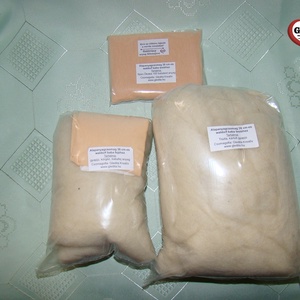 Baba alapanyag csomag 38 cm magas waldorf jellegű babához, NATÚR SZÍNBEN - kellékek & szerszámok - vegyes alapanyag - gyapjú, nemez - Meska.hu