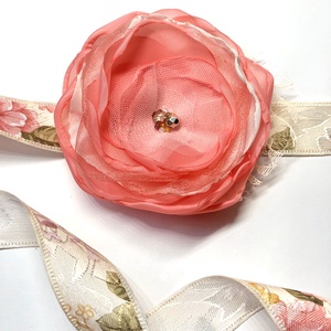 Korália - egyedi vintage menyasszonyi öv - esküvő - kiegészítők - öv & pánt - Meska.hu