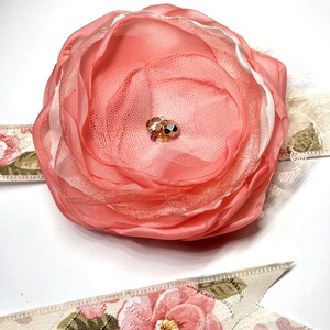 Korália - egyedi vintage menyasszonyi öv - esküvő - kiegészítők - öv & pánt - Meska.hu