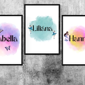 Névtábla #Girl, Otthon & Életmód, Babaszoba, gyerekszoba, Gyerek névtábla, Fotó, grafika, rajz, illusztráció, MESKA