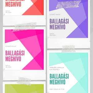 Ballagási meghívó különböző színekben #elements - Meska.hu