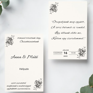 Esküvői meghívó borítékkal #flower - Meska.hu