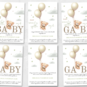 Babaváró meghívó #balloon - otthon & életmód - papír, írószer - ajándékozás kellékei - meghívó - Meska.hu