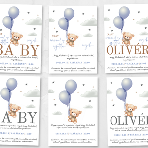 Babaváró meghívó #balloon, Otthon & Életmód, Papír, írószer, Meghívó, Ajándékozás kellékei, Fotó, grafika, rajz, illusztráció, MESKA