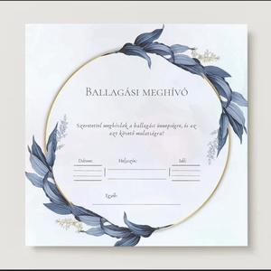 Ballagási meghívó #leaves - otthon & életmód - papír, írószer - ajándékozás kellékei - meghívó - Meska.hu