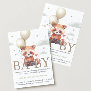 Babaváró meghívó #foxbabyboy - Meska.hu