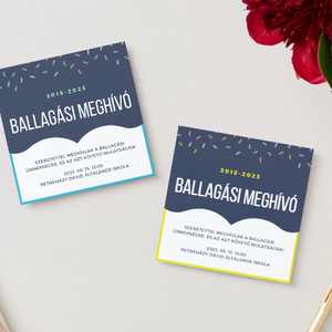 Ballagási meghívó #mustache - Meska.hu