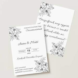 Esküvői meghívó #flower - Meska.hu