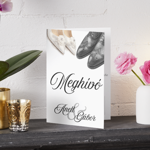 Hajtott, elegáns esküvői meghívó - Meska.hu