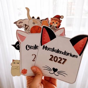 Cicás formavágott naptár, kalendárium (2027) - Meska.hu