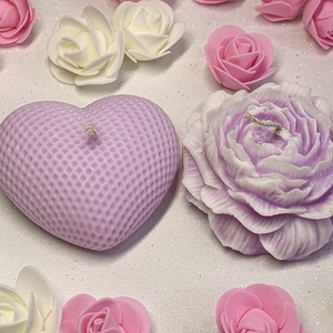 Rózsakert � szív és virág szójaviasz gyertyaszett -  - Meska.hu