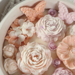 Varázskert gyertyatál illatos szójaviasz virágokkal -  - Meska.hu