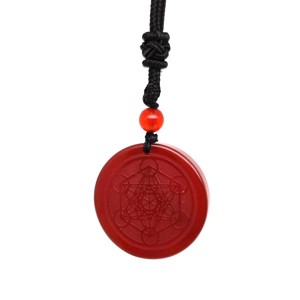 Kör metatron karneol medál zsinóron 3,5cm, Ékszer, Nyaklánc, Medál, , MESKA