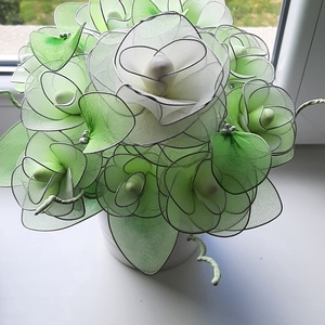 Rózsa csokor vázában / 40cm/ - esküvő - menyasszonyi- és dobócsokor - Meska.hu