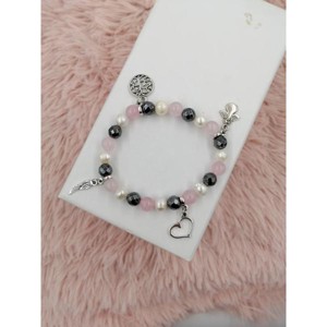Angyalkás charm ásványkarkötő - Meska.hu