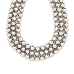 Kagyló bevonatos rücskös ezüst golyó 8mm ékszerkészítő alapanyag (füzér), Kellékek & szerszámok, Ásvány alapanyag, Ásványfüzér, , MESKA