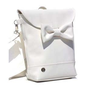 SuziartBag Fehér masnis 2in1 hátizsák - táska & tok - kézitáska & válltáska - válltáska - Meska.hu