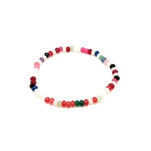 Achát fazettált színezett vegyes korong karkötő 43 mm, Ékszer, Karkötő, Ásványkarkötő, , MESKA