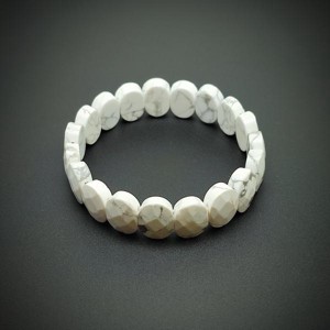 Howlit fazettált ovális karkötő 14,5x10mm, Ékszer, Karkötő, Ásványkarkötő, , MESKA