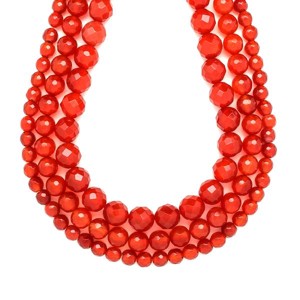 Karneol fazettált golyó 10-11mm  ékszerkészítő alapanyag (füzér), Kellékek & szerszámok, Ásvány alapanyag, Ásványfüzér, , MESKA