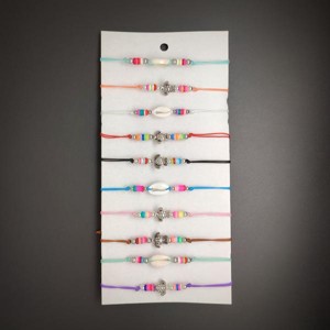 Állítható teknős kagyló cérna karkötő csomag 10db, Ékszer, Karkötő, Ásványkarkötő, , MESKA