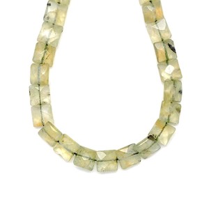 Prehnit fazettált négyzet 10mm ékszerkészítő alapanyag (füzér), Kellékek & szerszámok, Ásvány alapanyag, Ásványfüzér, , MESKA