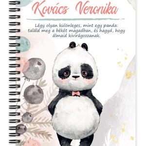 Személyre szabható - Édes kis Panda mintás A6-os füzet, Otthon & Életmód, Papír, írószer, Jegyzetfüzet & Napló, , MESKA
