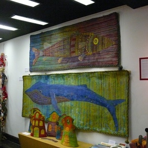 Rendelhető. Még létezők II. Kék bálna, 242 x 89 cm, nemez  - művészet - textilkép - egyéb - Meska.hu