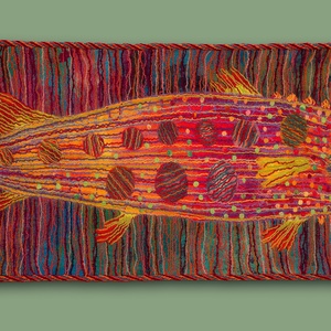 Nemez falikép Vízben. Mérete: 70 x 180 cm RENDELHETŐ, Művészet, Textilkép, Nemezelt, Nemezelés, Fonás (csuhé, gyékény, stb.), MESKA