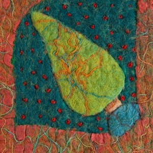 Látóhatár II. nemezkép, Méret: 64 x 130 cm, Tavasz - művészet - textilkép - nemezelt - Meska.hu