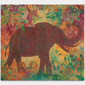 Még létezők I.   Afrikai elefánt, 126 x114 cm, nemez, Művészet, Textilkép, Nemezelt, Nemezelés, MESKA