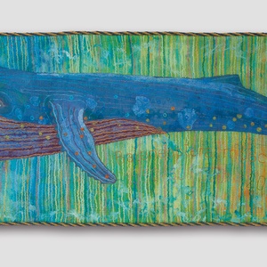 Rendelhető. Még létezők II. Kék bálna, 242 x 89 cm, nemez  - Meska.hu