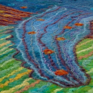 Rendelhető. Még létezők II. Kék bálna, 242 x 89 cm, nemez  - művészet - textilkép - egyéb - Meska.hu