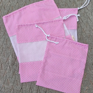 Zöldséges, gyümölcsös textil zsákok 4 darabos szettben - táska & tok - bevásárlás & shopper táska - zöldség/gyümölcs zsák - Meska.hu