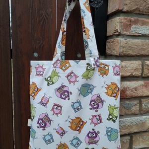 Bagoly mintás szatyor  - táska & tok - bevásárlás & shopper táska - shopper, textiltáska, szatyor - Meska.hu