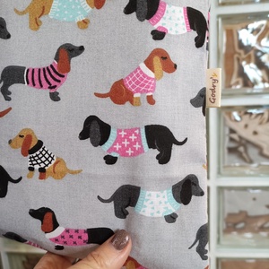 Tacskó mintás bevásárló szatyor extra hosszú fogantyúkkal  - táska & tok - bevásárlás & shopper táska - shopper, textiltáska, szatyor - Meska.hu