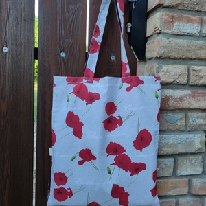 Pipacsos bevásárló táska  - táska & tok - bevásárlás & shopper táska - shopper, textiltáska, szatyor - Meska.hu