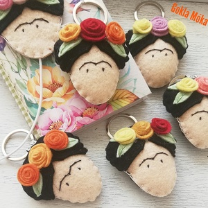 Frida Kahlo  kulcstartó vagy táskadísz - táska & tok - kulcstartó & táskadísz - kulcstartó - Meska.hu