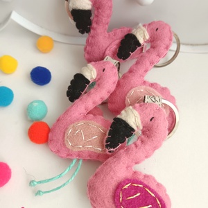 Flamingó kulcstartó vagy táskadísz, Táska & Tok, Kulcstartó & Táskadísz, Kulcstartó, , Meska